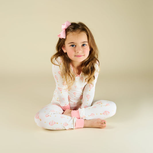 Up Up and Away Pink Balloon Long Sleeve Set