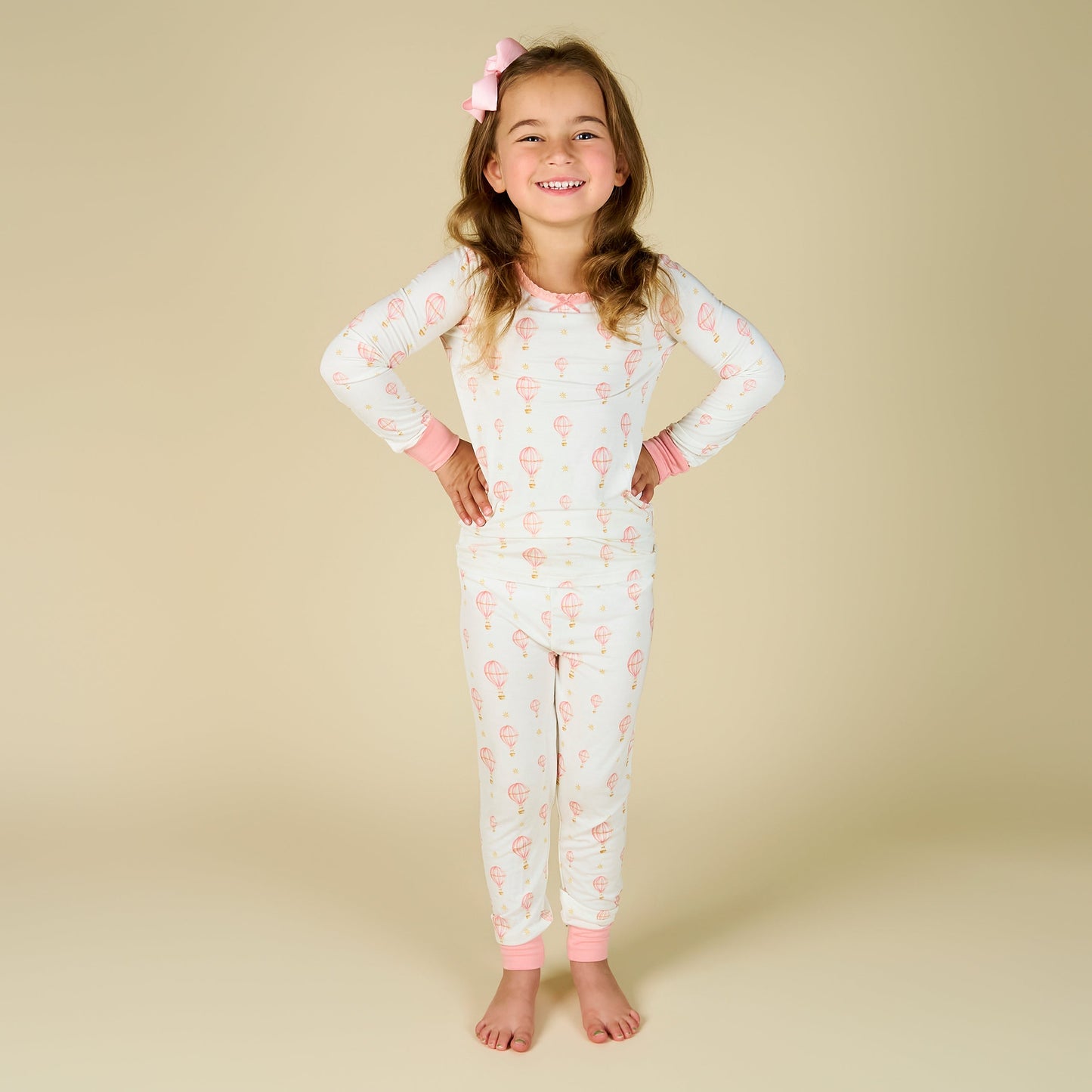 Up Up and Away Pink Balloon Long Sleeve Set