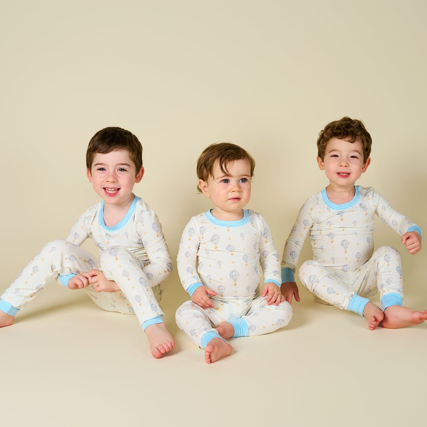 Up Up and Away Blue Balloon Long Sleeve Set