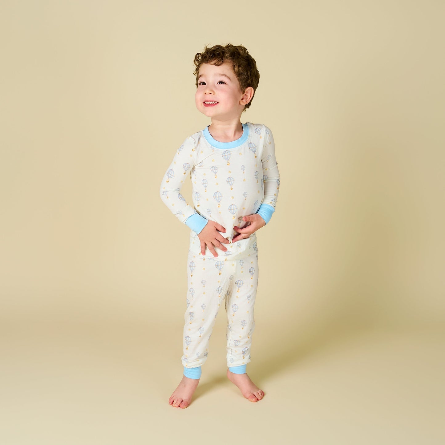 Up Up and Away Blue Balloon Long Sleeve Set