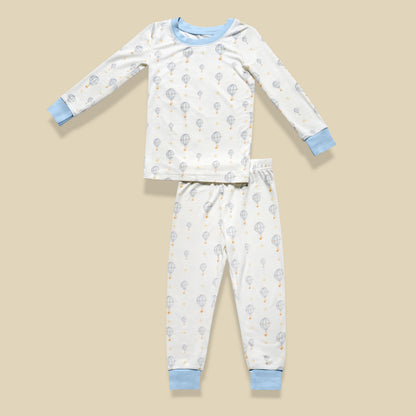 Up Up and Away Blue Balloon Long Sleeve Set