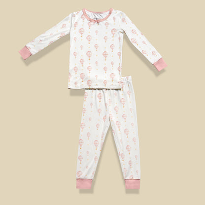 Up Up and Away Pink Balloon Long Sleeve Set