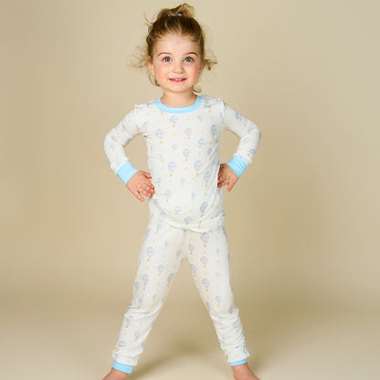 Up Up and Away Blue Balloon Long Sleeve Set